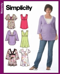 3762 SIMPLICITY MATERNITY STRETCH KNIT AND WOVEN TOPS PATTERN  14-22 